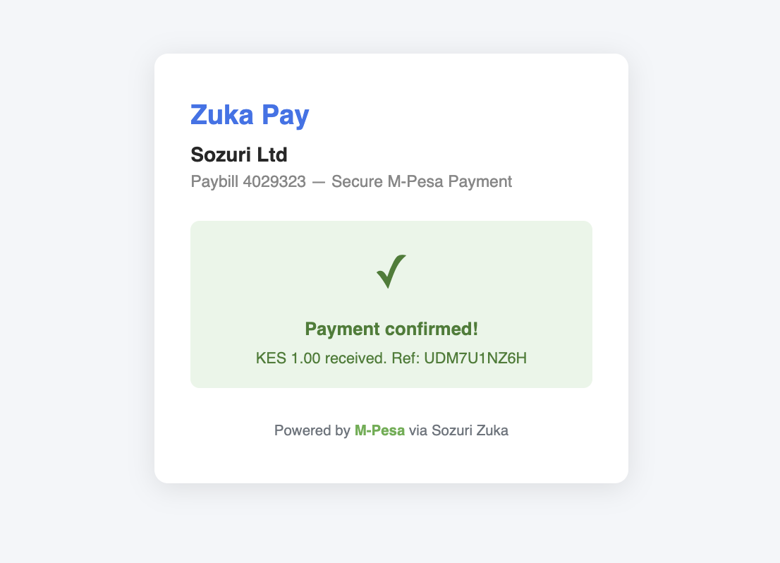 Payment Confirmed Transaction